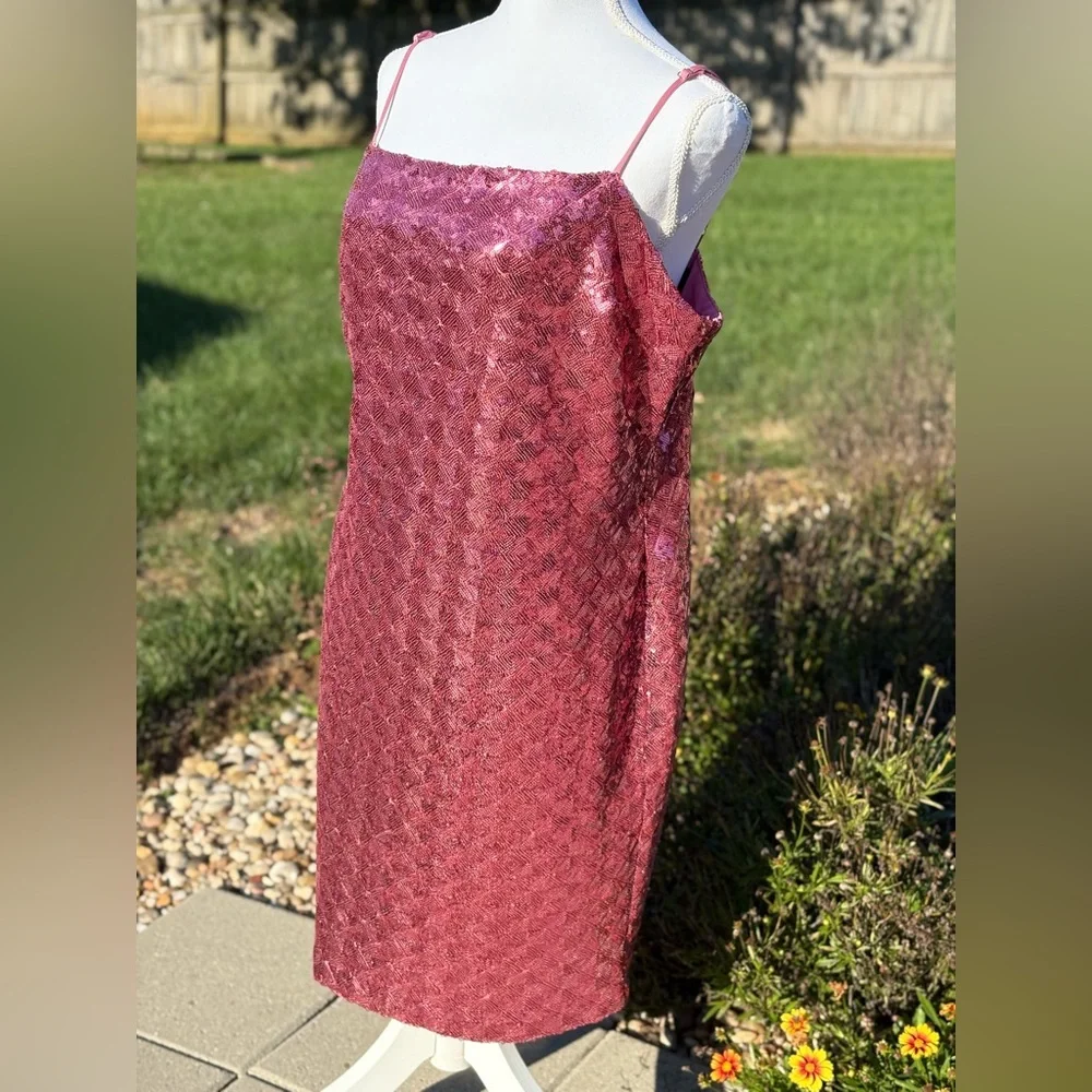 Dolls Kill Trac Pink Sequins Preppy Y2K Mini Dress - Picture 4 of 8